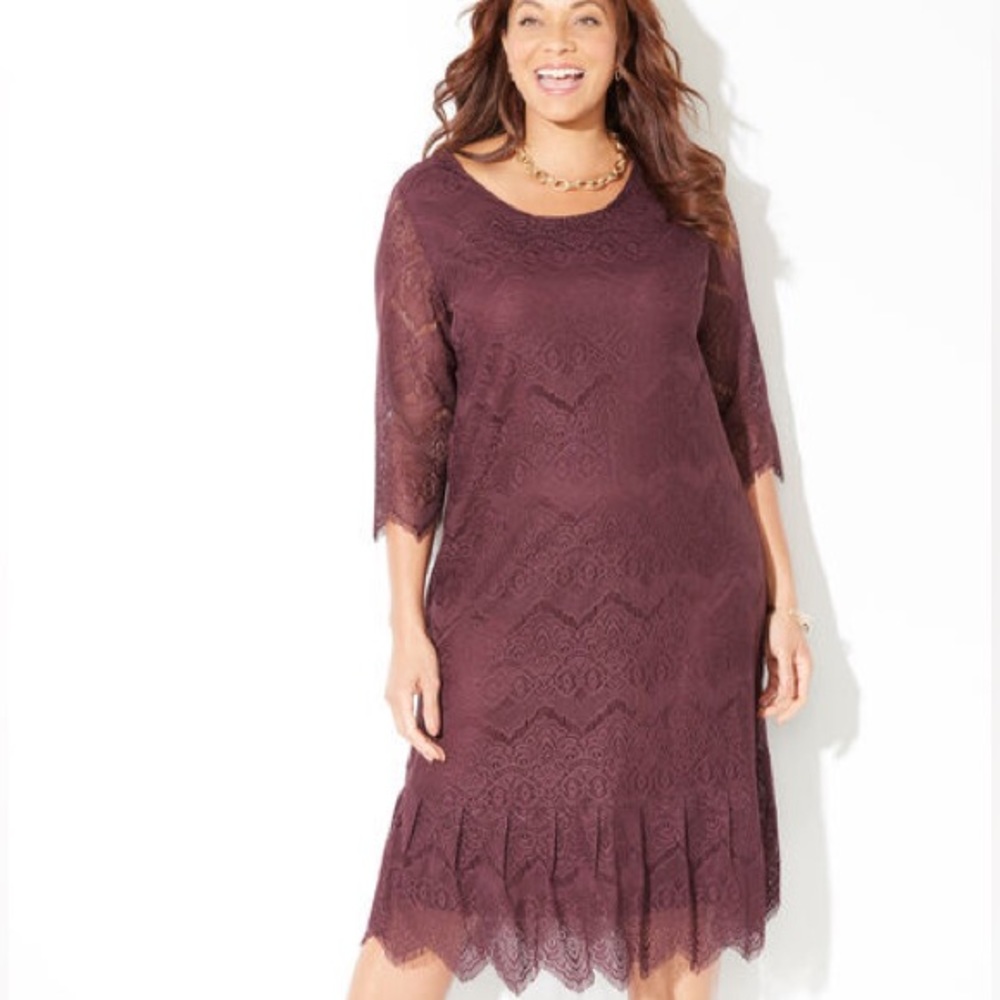 Catherine’s Shirred Lace Flounce Dress